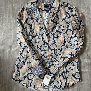 Chaps NO IRON paisley long sleeve button up